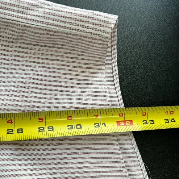 L.L. Bean Men's 18-37 Pin Stripe Long Sleeve Shirt Wrinkle Resistant Cotton - Picture 7 of 16